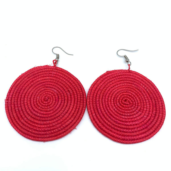 Sisal Earrings-Red 9