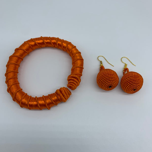 Thread W/Metal Earrings-Orange 2