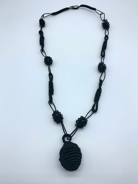 Thread W/Metal Necklace -Black Rama