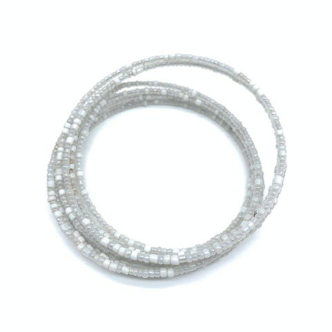 Beaded Coil Bracelet-White 2