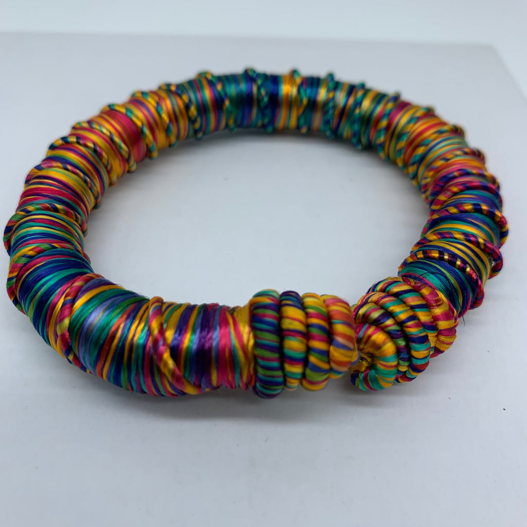 Thread Bangles Wire Thread W/Metal Bangle-Multi Colour 2