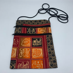 African Print Over Shoulder Bag- Red Variation