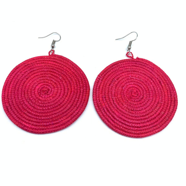 Sisal Earrings-Red 6