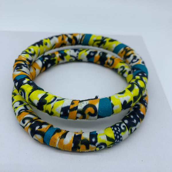 African Print Bangle-Yellow Variation 3 - Lillon Boutique