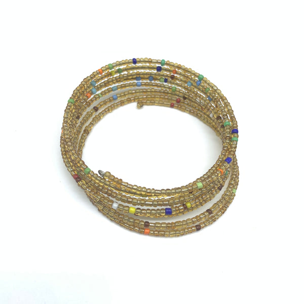 Beaded Coil Bracelet-Gold 2