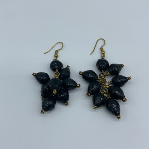 Recycled Paper Earrings- Ndena Black Variation