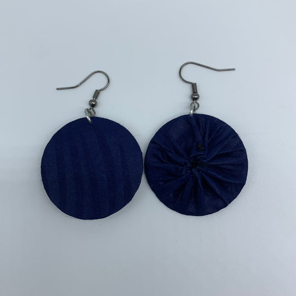 African Print Earrings-Round XS Blue Variation 24