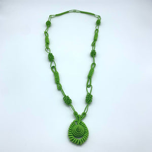 Thread W/Metal Necklace -Green Sira