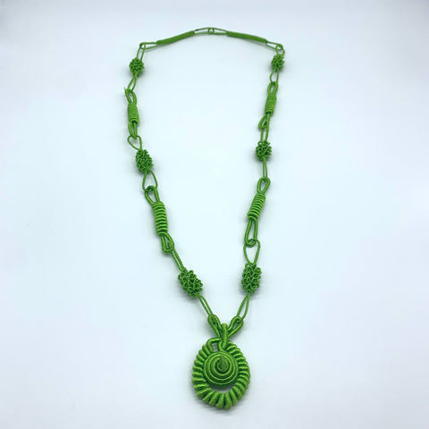 Thread W/Metal Necklace -Green Sira