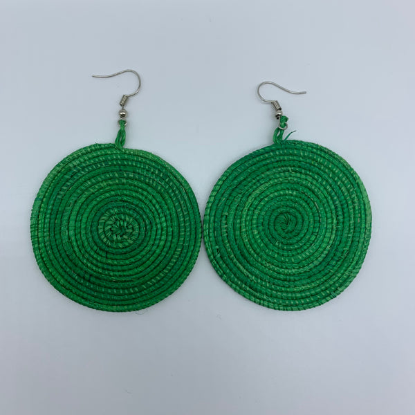 Sisal Earrings- Green 2 - Lillon Boutique