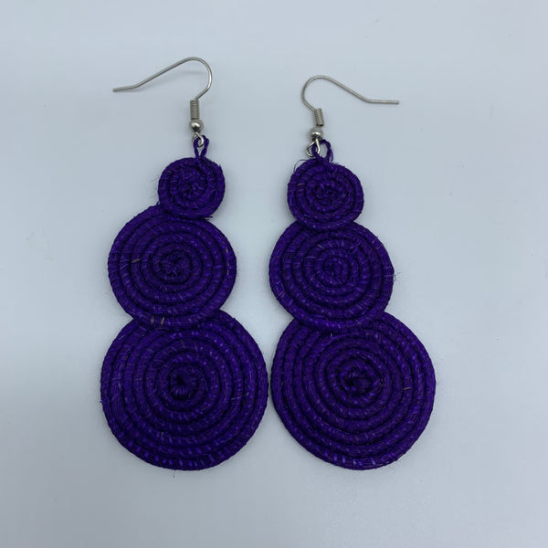 Sisal Earrings- 3C Purple Variation