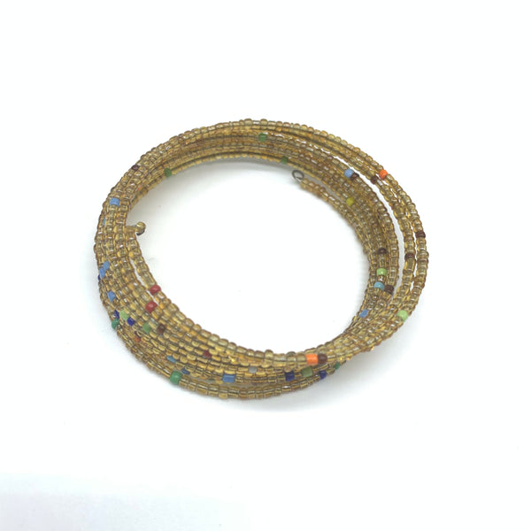 Beaded Coil Bracelet-Gold 2