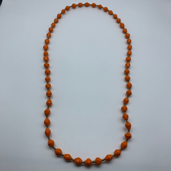 Paper Necklace with Beads-Orange Variation