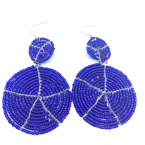 Beaded Earrings-Blue Variation
