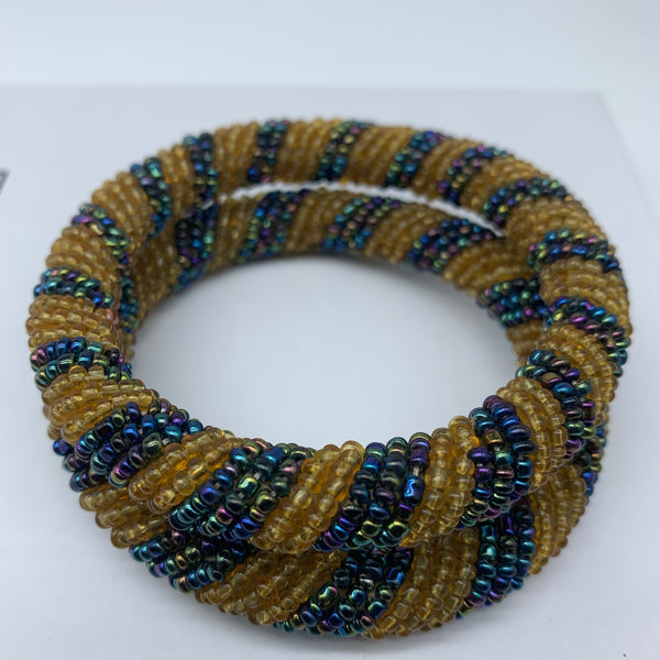 Beaded Bangle-Gold and Mutli Colour Variation 2 - Lillon Boutique
