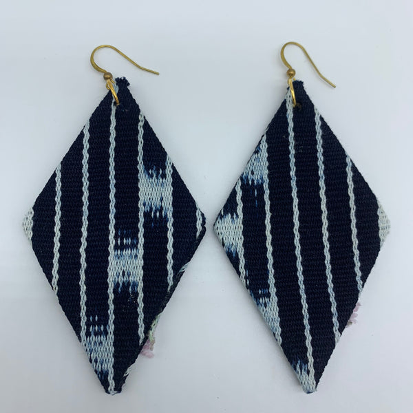 African Print Earrings-Daya Blue Variation 2