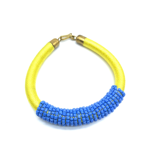 Beaded Thread Bangle-Yellow Variation 3