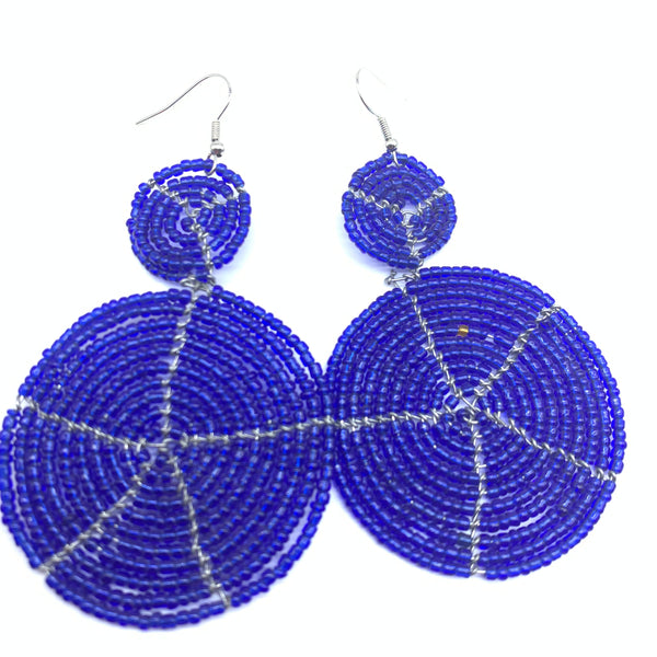 Beaded Earrings-Blue Variation