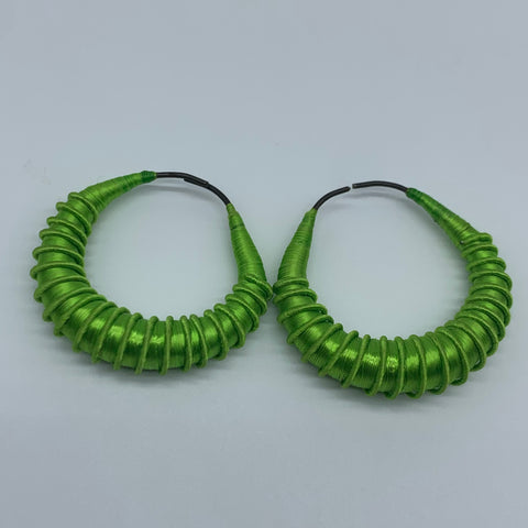 Malian Thread Earrings-Green Variation