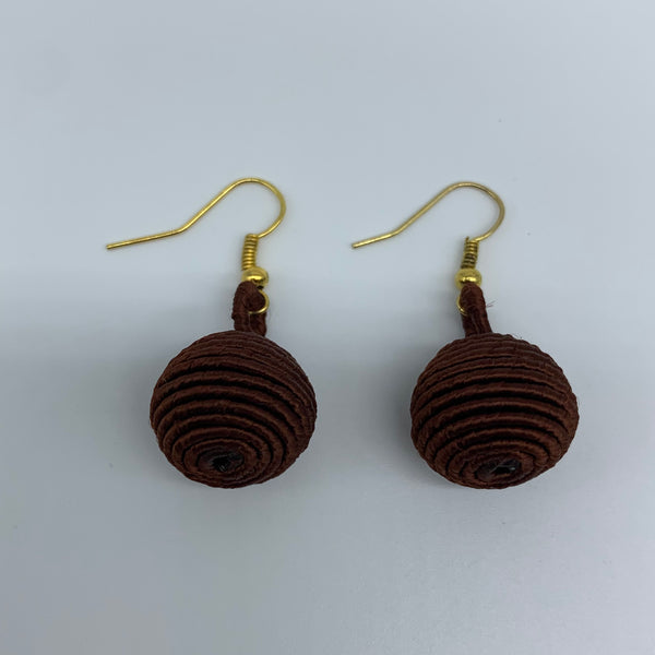 Thread W/Metal Earrings- S Brown