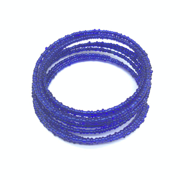 Beaded Coil Bracelet-Blue Variation 5