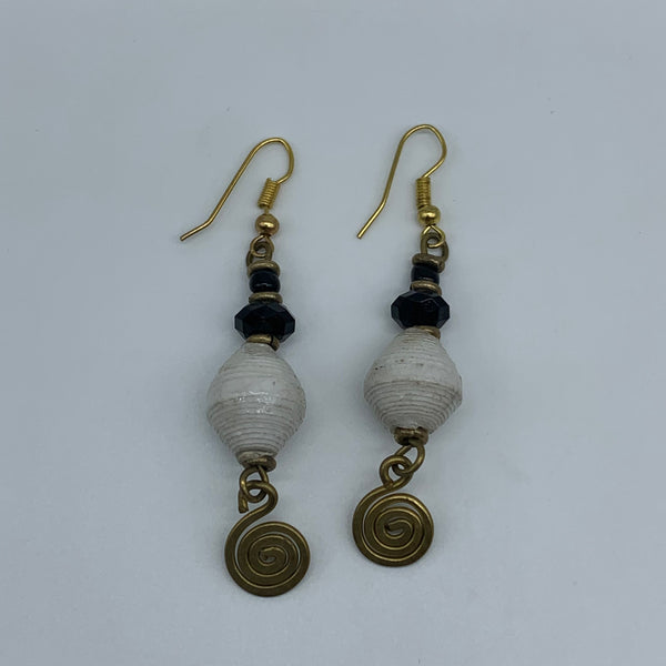 Recycled Paper Earrings-  Rena White Variation