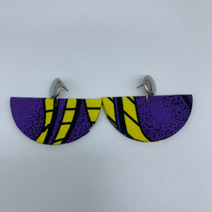 African Print Earrings- Zana Purple Variation