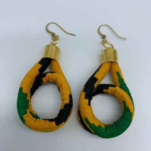African Print Earrings-Fatu Yellow Variation 2