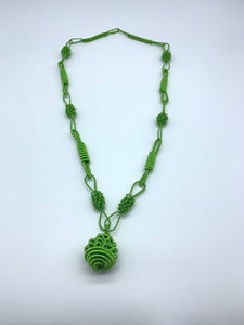 Thread W/Metal Necklace -Green Inna