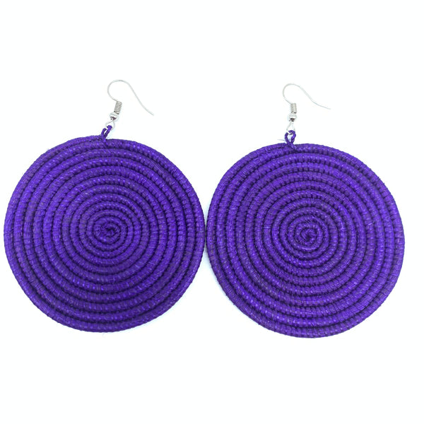 Sisal Earrings-Purple 3