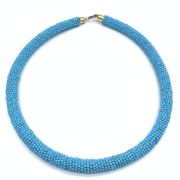 Bead Bangle Necklace- Blue Variation