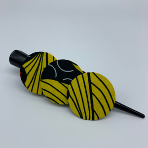 African Print Hair Clip- L Yellow Variation - Lillon Boutique