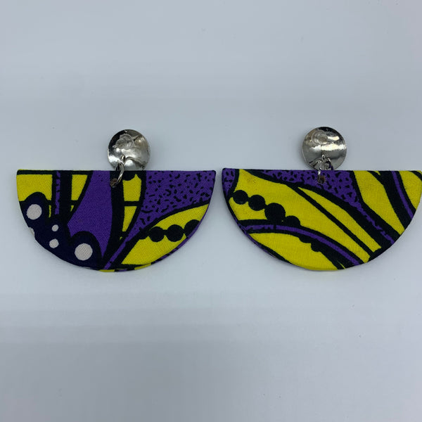 African Print Earrings- Zana Purple Variation