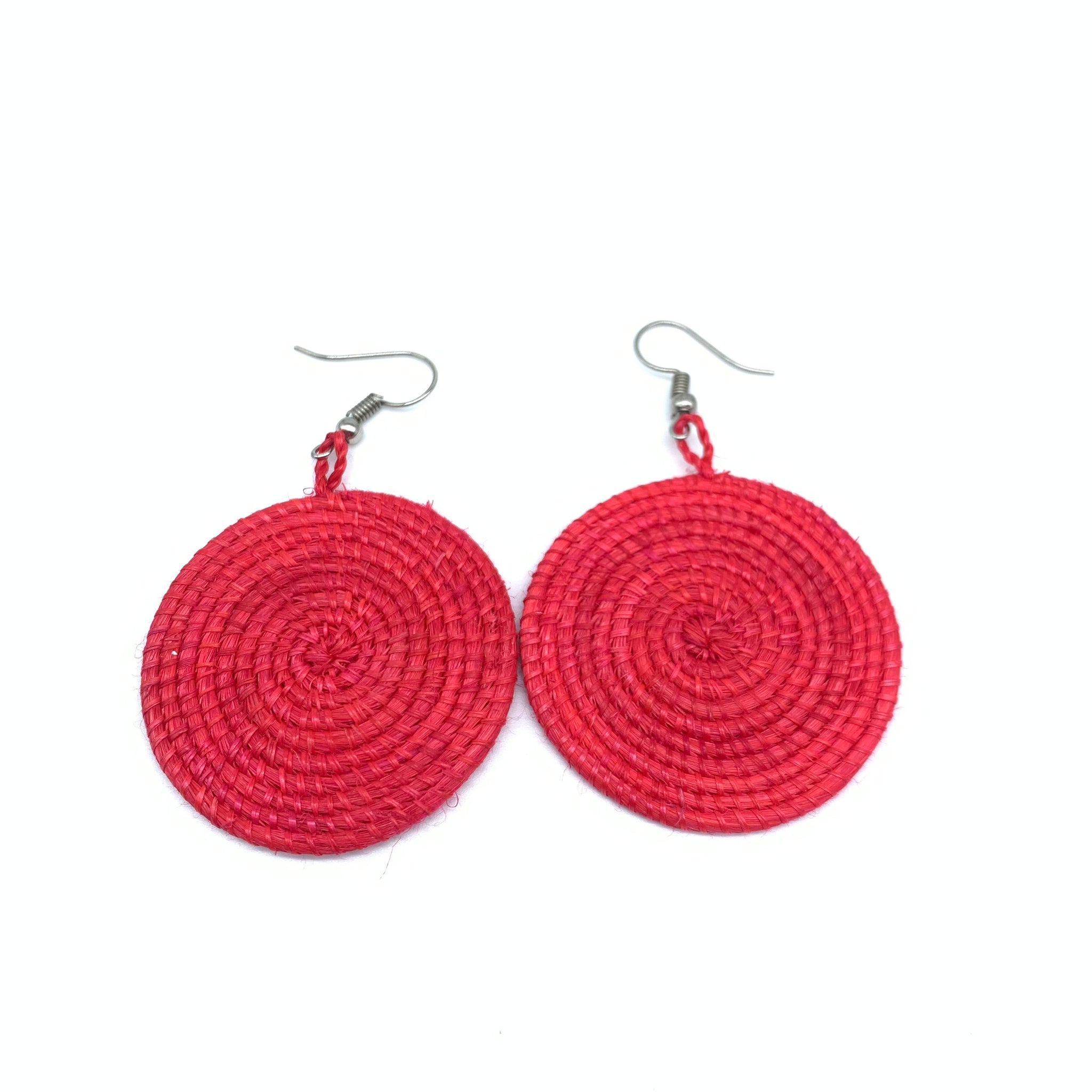 Sisal Earrings- XS Red Variation 2