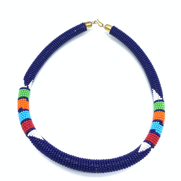 Beaded Bangle Necklace-Blue Variation