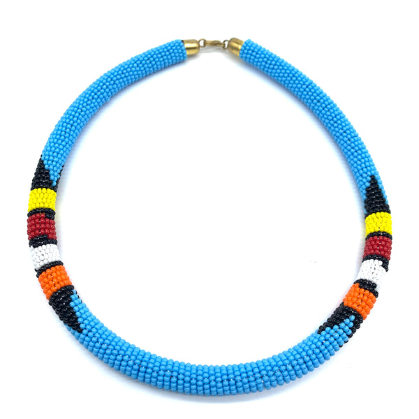 Beaded Bangle Necklace-Blue Variation 3