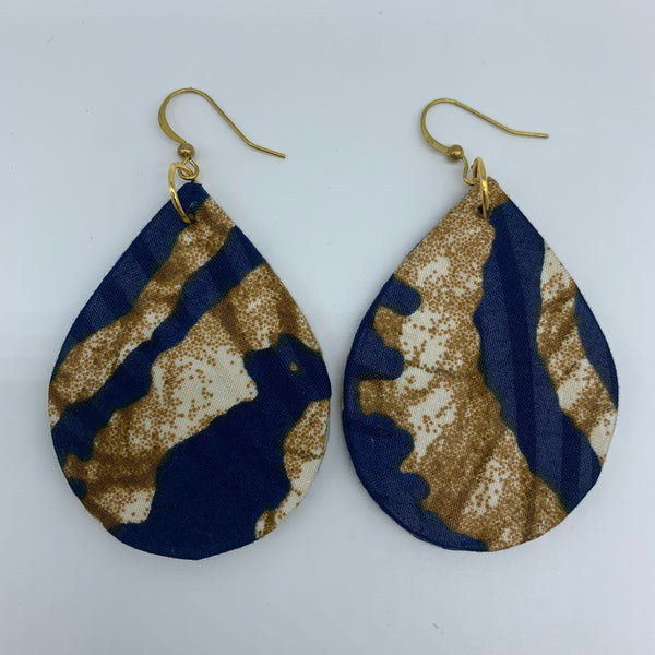 African Print Earrings-Luna Blue Variation 2