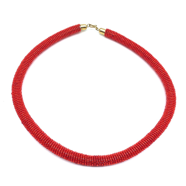 Bead Bangle Necklace-Red Variation