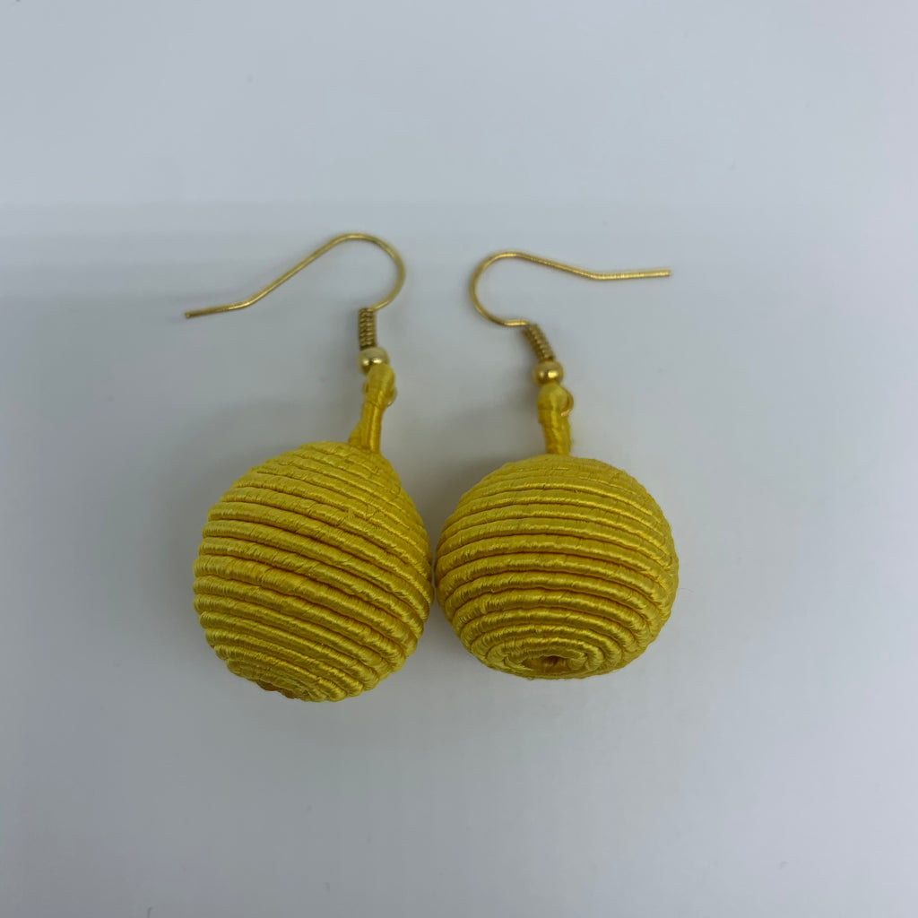 Thread Earring Yellow Thread W/Metal Earrings-Yellow | Lillon Boutique