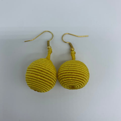 Thread W/Metal Earrings-Yellow