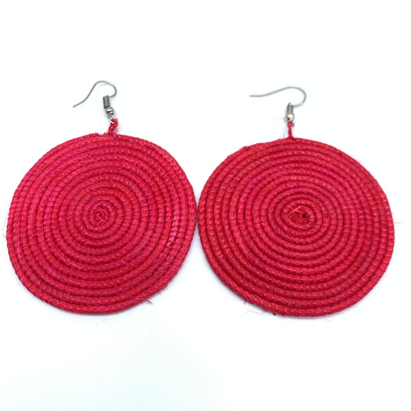 Sisal Earrings-Red 10