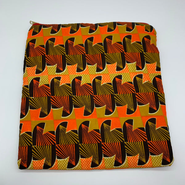 African Print Clutch- L Orange Variation - Lillon Boutique