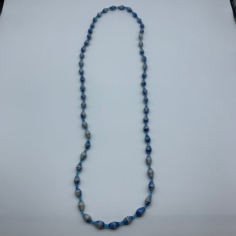 Paper Necklace with Beads-Blue Variation 4