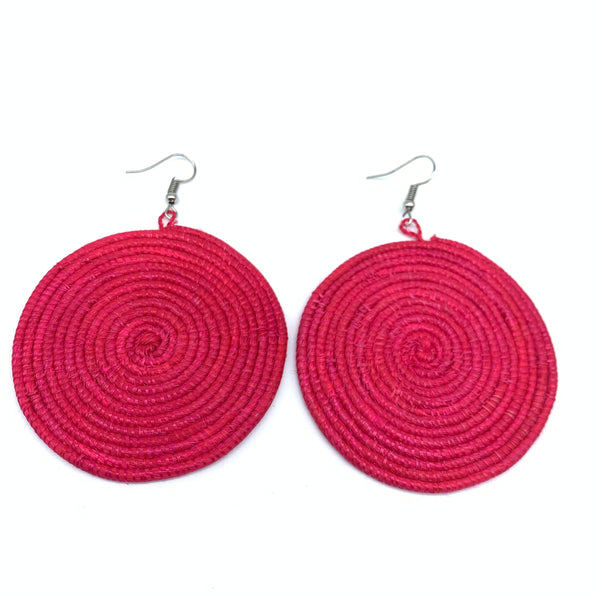 Sisal Earrings-Red 6