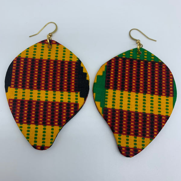 African Print Earrings-Mango Orange Variation