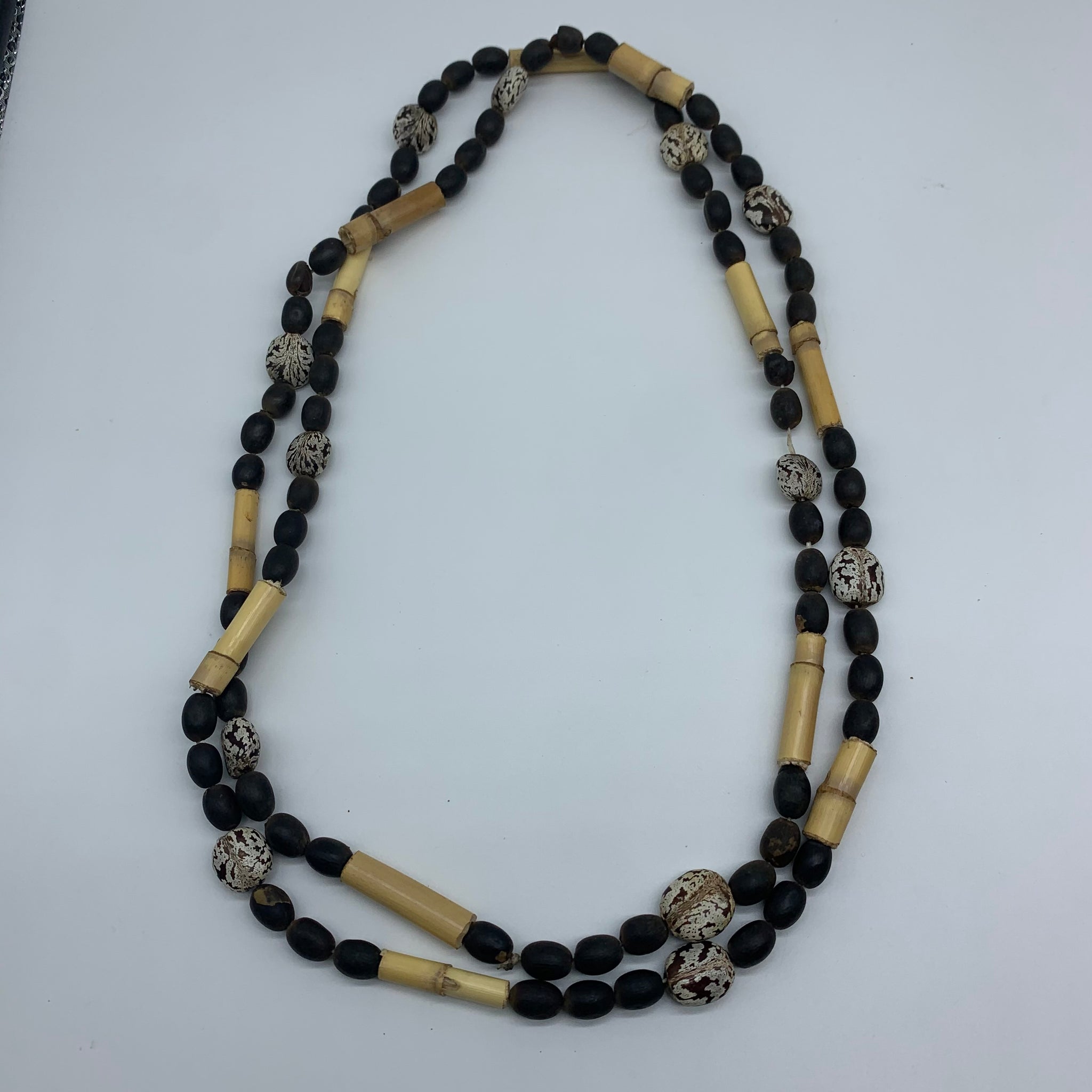 Seeds Necklace W/Bamboo-Terra Black Variation