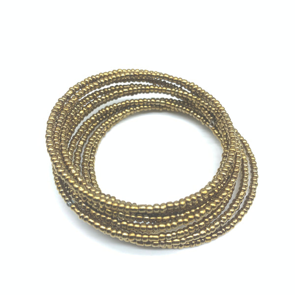 Beaded Coil Bracelet-Gold