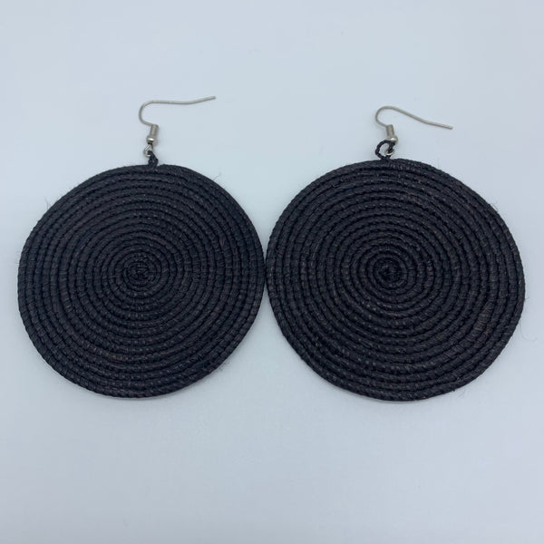 Sisal Earrings-Black