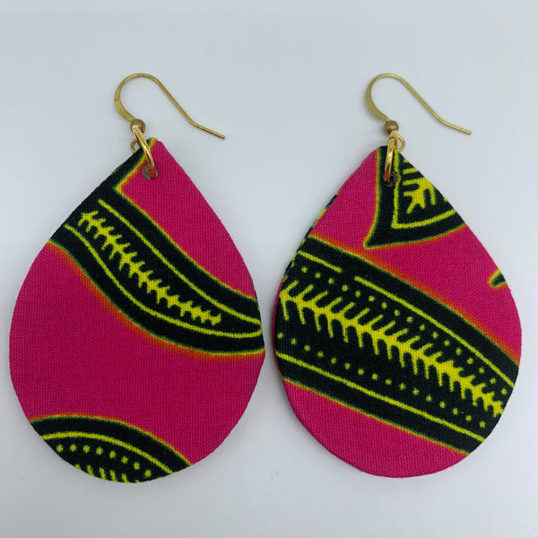 African Print Earrings- Zana Red Variation 2