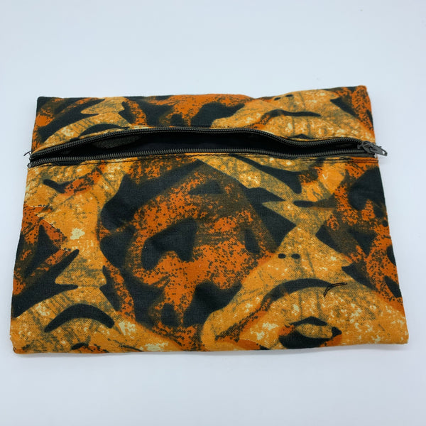 Orange variation padded African Print Makeup bag/Pencil case - Lillon Boutique